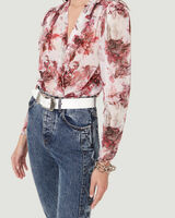 SYLA PRINTED PUFF SLEEVE BLOUSE TOP image number null